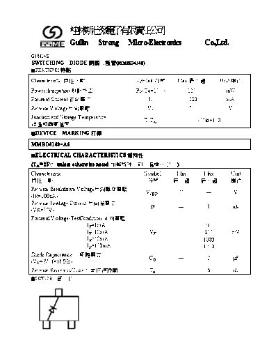 GSME mmbd4148  . Electronic Components Datasheets Active components Transistors GSME mmbd4148.pdf