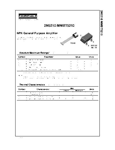 Fairchild Semiconductor 2n5210 mmbt5210  . Electronic Components Datasheets Active components Transistors Fairchild Semiconductor 2n5210_mmbt5210.pdf