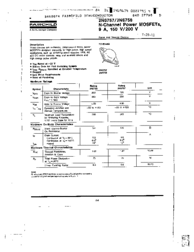 Fairchild Semiconductor 2n6757  . Electronic Components Datasheets Active components Transistors Fairchild Semiconductor 2n6757.pdf