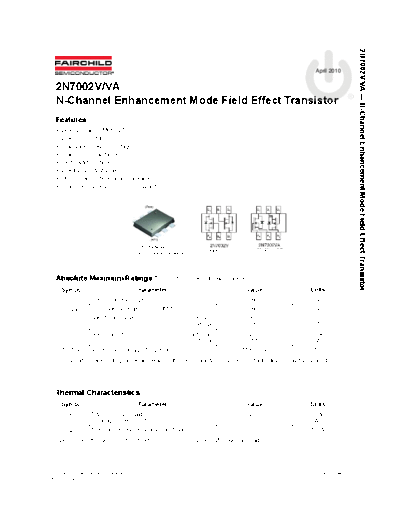 Fairchild Semiconductor 2n7002v-va  . Electronic Components Datasheets Active components Transistors Fairchild Semiconductor 2n7002v-va.pdf