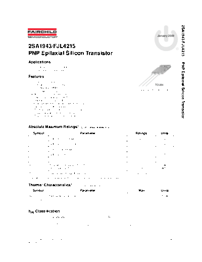 Fairchild Semiconductor 2sa1943 fjl4215  . Electronic Components Datasheets Active components Transistors Fairchild Semiconductor 2sa1943_fjl4215.pdf