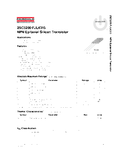 Fairchild Semiconductor 2sc5200 fjl4315  . Electronic Components Datasheets Active components Transistors Fairchild Semiconductor 2sc5200_fjl4315.pdf