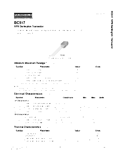 Fairchild Semiconductor bc517  . Electronic Components Datasheets Active components Transistors Fairchild Semiconductor bc517.pdf