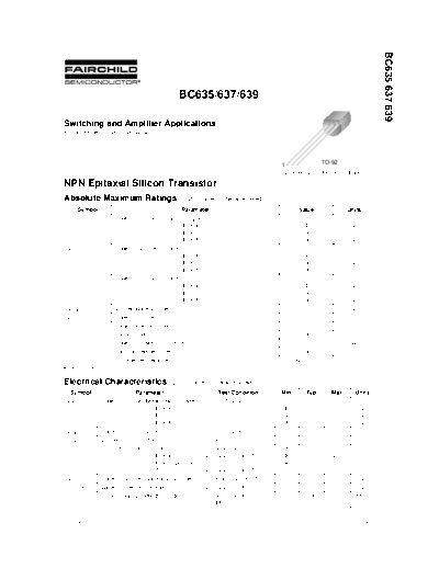 Fairchild Semiconductor bc635 bc637 bc639  . Electronic Components Datasheets Active components Transistors Fairchild Semiconductor bc635_bc637_bc639.pdf