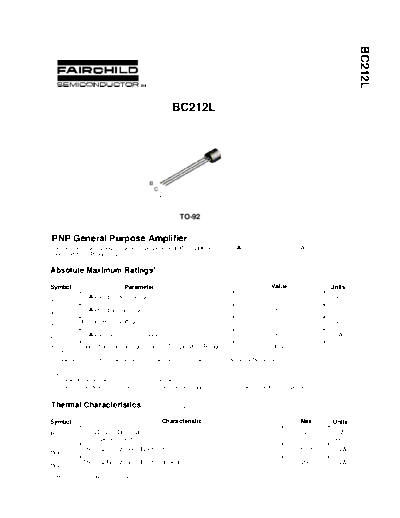 Fairchild Semiconductor bc212l  . Electronic Components Datasheets Active components Transistors Fairchild Semiconductor bc212l.pdf
