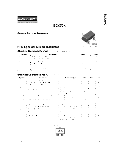 Fairchild Semiconductor bcx70k  . Electronic Components Datasheets Active components Transistors Fairchild Semiconductor bcx70k.pdf