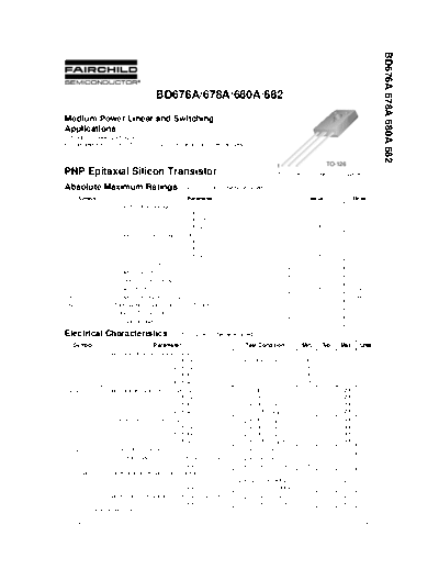 Fairchild Semiconductor bd676a bd678a bd680a bd682  . Electronic Components Datasheets Active components Transistors Fairchild Semiconductor bd676a_bd678a_bd680a_bd682.pdf