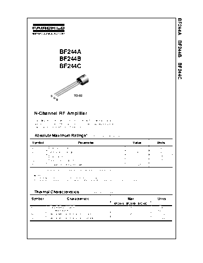 Fairchild Semiconductor bf244a-b-c  . Electronic Components Datasheets Active components Transistors Fairchild Semiconductor bf244a-b-c.pdf
