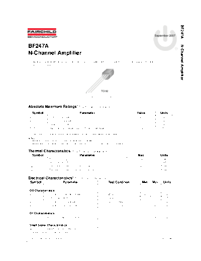 Fairchild Semiconductor bf247a  . Electronic Components Datasheets Active components Transistors Fairchild Semiconductor bf247a.pdf