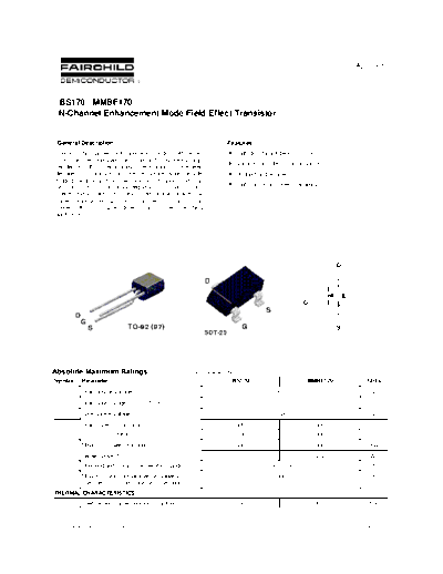 . Electronic Components Datasheets bs170  . Electronic Components Datasheets Active components Transistors Fairchild Semiconductor bs170.pdf