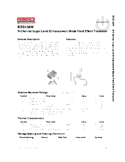 Fairchild Semiconductor bss138w  . Electronic Components Datasheets Active components Transistors Fairchild Semiconductor bss138w.pdf