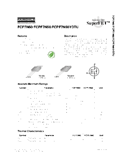 Fairchild Semiconductor fcp7n60 fcpf7n60 fcpf7n60ydtu  . Electronic Components Datasheets Active components Transistors Fairchild Semiconductor fcp7n60_fcpf7n60_fcpf7n60ydtu.pdf