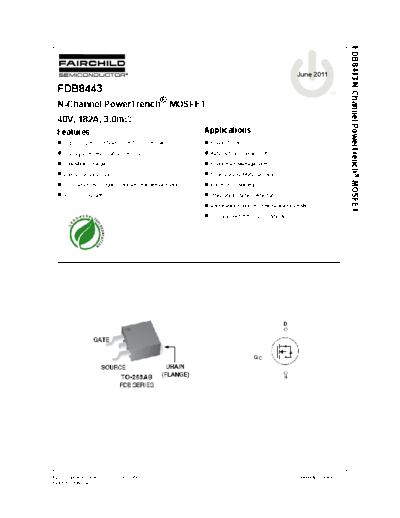 Fairchild Semiconductor fdb8443  . Electronic Components Datasheets Active components Transistors Fairchild Semiconductor fdb8443.pdf