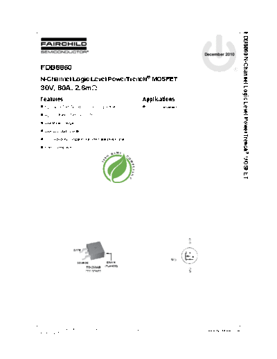 Fairchild Semiconductor fdb8860  . Electronic Components Datasheets Active components Transistors Fairchild Semiconductor fdb8860.pdf