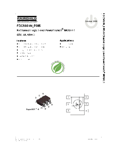 Fairchild Semiconductor fdc5661n f085  . Electronic Components Datasheets Active components Transistors Fairchild Semiconductor fdc5661n_f085.pdf