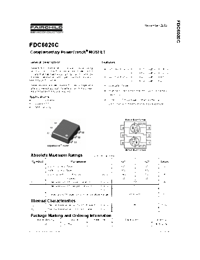 Fairchild Semiconductor fdc6020c  . Electronic Components Datasheets Active components Transistors Fairchild Semiconductor fdc6020c.pdf