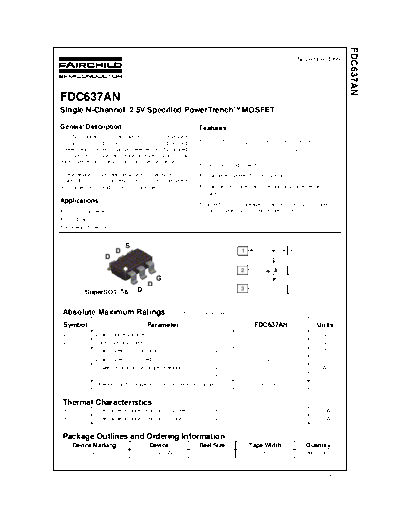 Fairchild Semiconductor fdc637an  . Electronic Components Datasheets Active components Transistors Fairchild Semiconductor fdc637an.pdf