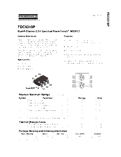 Fairchild Semiconductor fdc6310p  . Electronic Components Datasheets Active components Transistors Fairchild Semiconductor fdc6310p.pdf