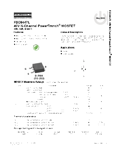 Fairchild Semiconductor fdd8447l  . Electronic Components Datasheets Active components Transistors Fairchild Semiconductor fdd8447l.pdf