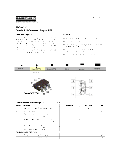 Fairchild Semiconductor fdc6321c  . Electronic Components Datasheets Active components Transistors Fairchild Semiconductor fdc6321c.pdf