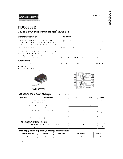 Fairchild Semiconductor fdc6333c  . Electronic Components Datasheets Active components Transistors Fairchild Semiconductor fdc6333c.pdf
