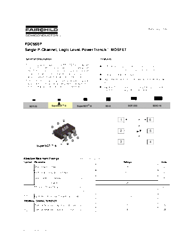 Fairchild Semiconductor fdc658p  . Electronic Components Datasheets Active components Transistors Fairchild Semiconductor fdc658p.pdf