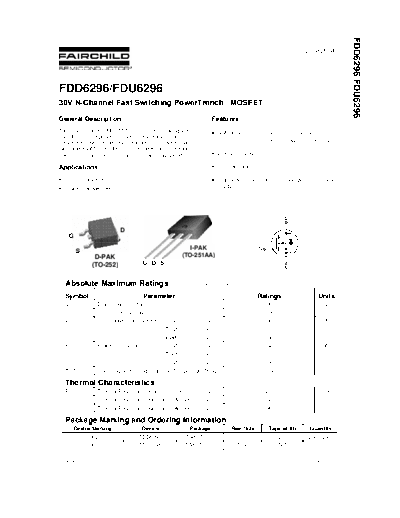 Fairchild Semiconductor fdd6296 fdu6296  . Electronic Components Datasheets Active components Transistors Fairchild Semiconductor fdd6296_fdu6296.pdf