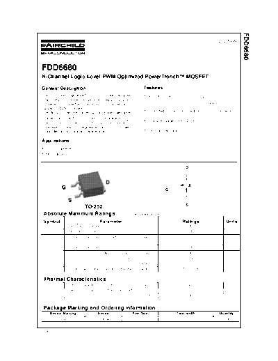 Fairchild Semiconductor fdd6680  . Electronic Components Datasheets Active components Transistors Fairchild Semiconductor fdd6680.pdf