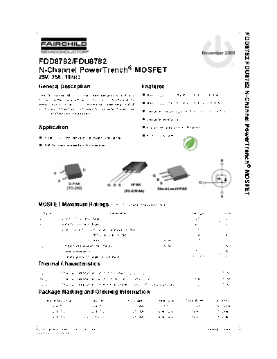 Fairchild Semiconductor fdd8782 fdu8782  . Electronic Components Datasheets Active components Transistors Fairchild Semiconductor fdd8782_fdu8782.pdf