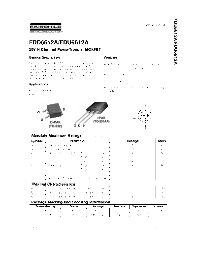Fairchild Semiconductor fdd6612a fdu6612a  . Electronic Components Datasheets Active components Transistors Fairchild Semiconductor fdd6612a_fdu6612a.pdf