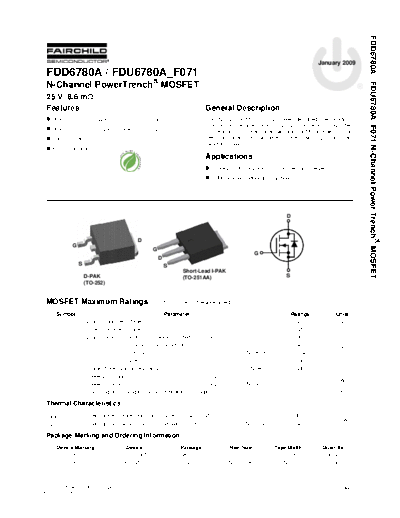 Fairchild Semiconductor fdd6780a fdu6780a f071  . Electronic Components Datasheets Active components Transistors Fairchild Semiconductor fdd6780a_fdu6780a_f071.pdf