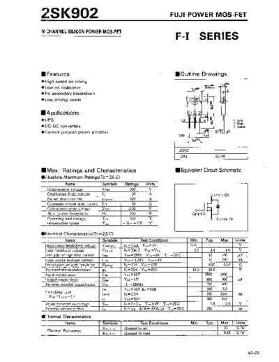 Fuji 2sk902  . Electronic Components Datasheets Active components Transistors Fuji 2sk902.pdf
