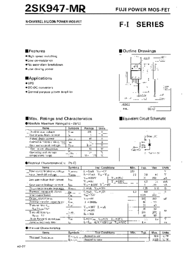 Fuji 2sk947  . Electronic Components Datasheets Active components Transistors Fuji 2sk947.pdf