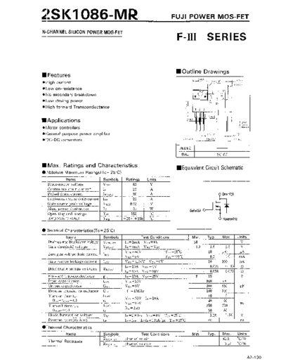 Fuji 2sk1086  . Electronic Components Datasheets Active components Transistors Fuji 2sk1086.pdf