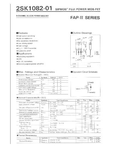 Fuji 2sk1082  . Electronic Components Datasheets Active components Transistors Fuji 2sk1082.pdf