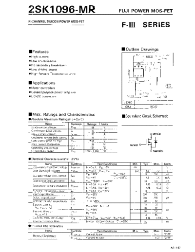 Fuji 2sk1096-mr  . Electronic Components Datasheets Active components Transistors Fuji 2sk1096-mr.pdf