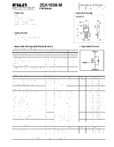 Fuji 2sk1098-m  . Electronic Components Datasheets Active components Transistors Fuji 2sk1098-m.pdf