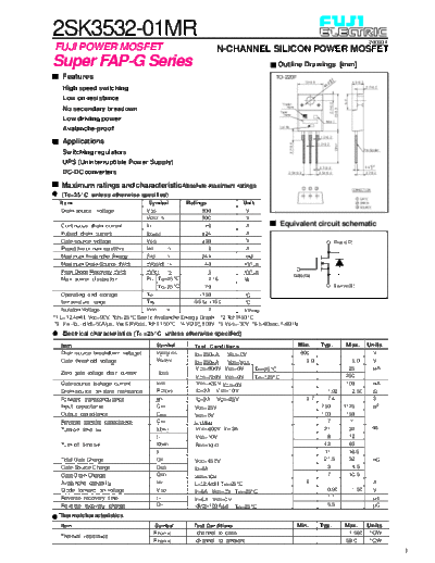Fuji 2sk3532  . Electronic Components Datasheets Active components Transistors Fuji 2sk3532.pdf