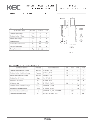 KEC bc517  . Electronic Components Datasheets Active components Transistors KEC bc517.pdf