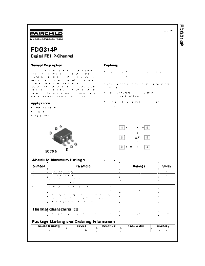 Fairchild Semiconductor fdg314p  . Electronic Components Datasheets Active components Transistors Fairchild Semiconductor fdg314p.pdf