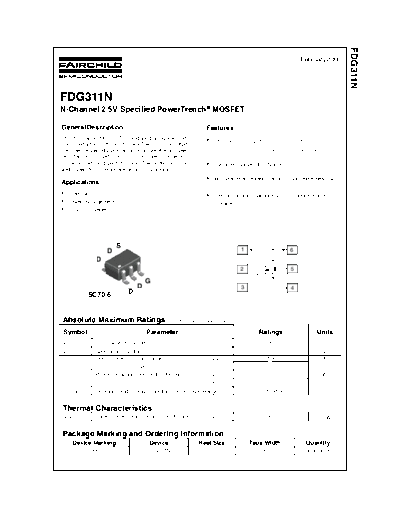 Fairchild Semiconductor fdg311n  . Electronic Components Datasheets Active components Transistors Fairchild Semiconductor fdg311n.pdf