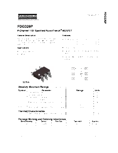Fairchild Semiconductor fdg326p  . Electronic Components Datasheets Active components Transistors Fairchild Semiconductor fdg326p.pdf