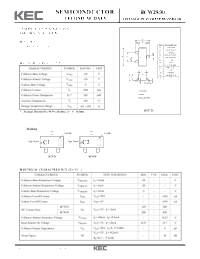 KEC bcw29 bcw30  . Electronic Components Datasheets Active components Transistors KEC bcw29_bcw30.pdf