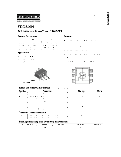 Fairchild Semiconductor fdg329n  . Electronic Components Datasheets Active components Transistors Fairchild Semiconductor fdg329n.pdf
