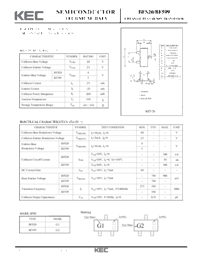 KEC bf599 bfs20  . Electronic Components Datasheets Active components Transistors KEC bf599_bfs20.pdf