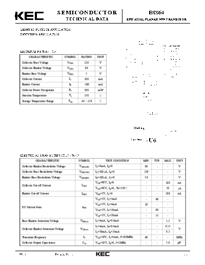 KEC bss64  . Electronic Components Datasheets Active components Transistors KEC bss64.pdf