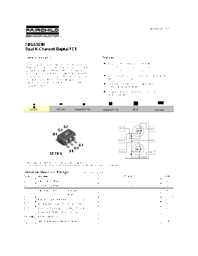 Fairchild Semiconductor fdg6303n  . Electronic Components Datasheets Active components Transistors Fairchild Semiconductor fdg6303n.pdf