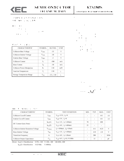 KEC kta1505s  . Electronic Components Datasheets Active components Transistors KEC kta1505s.pdf