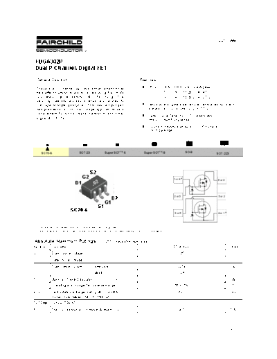 Fairchild Semiconductor fdg6302p  . Electronic Components Datasheets Active components Transistors Fairchild Semiconductor fdg6302p.pdf