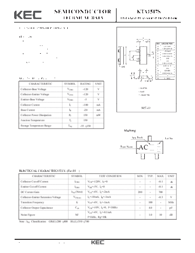 KEC kta1517s  . Electronic Components Datasheets Active components Transistors KEC kta1517s.pdf